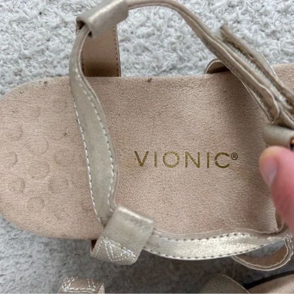 Vionic Sandals Womens 6 Rose Gold Jodie Comfort Walking Ergonomic Ankle Straps - Picture 5 of 11